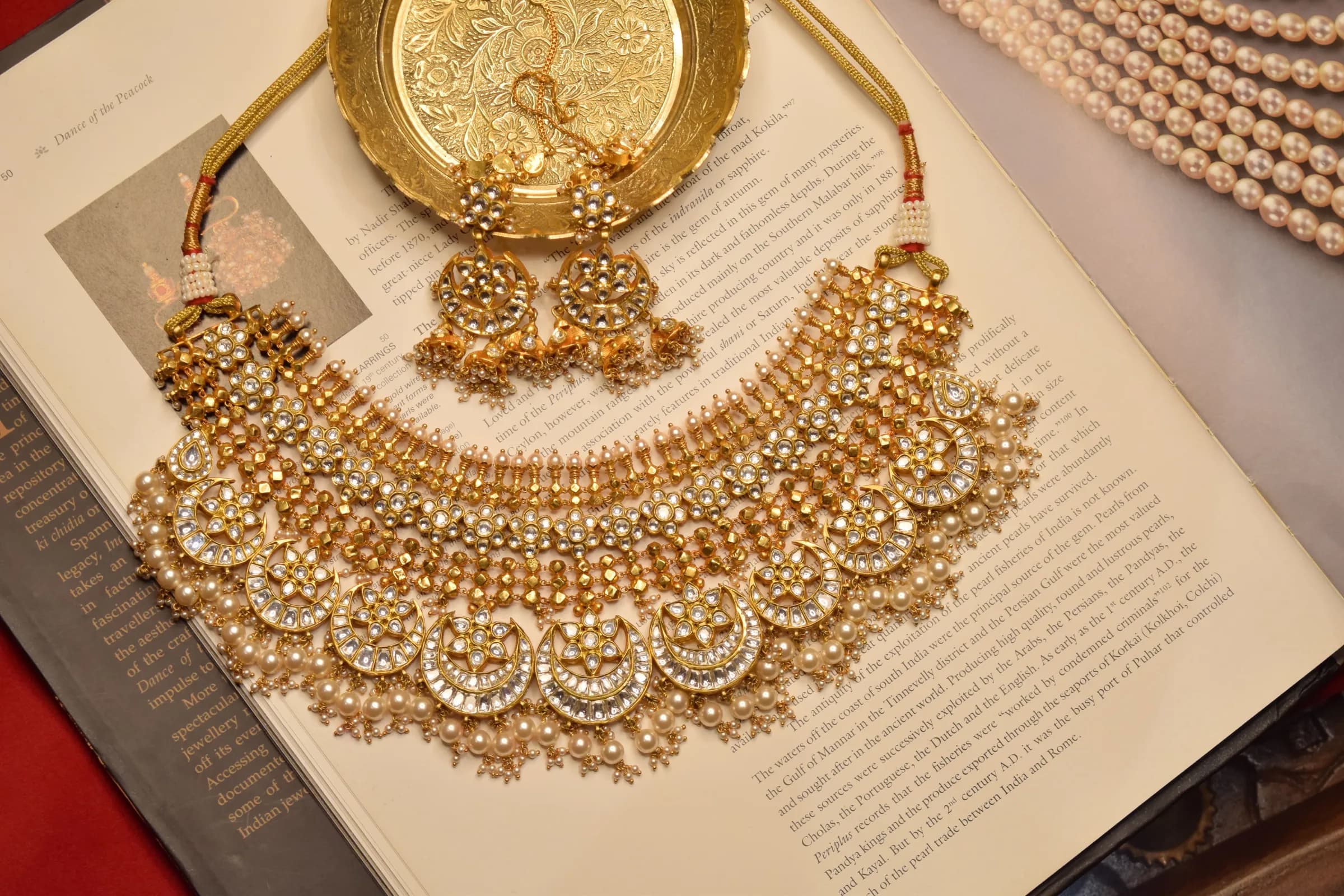 A bride wearing a Shrivatsa jadau bridal set