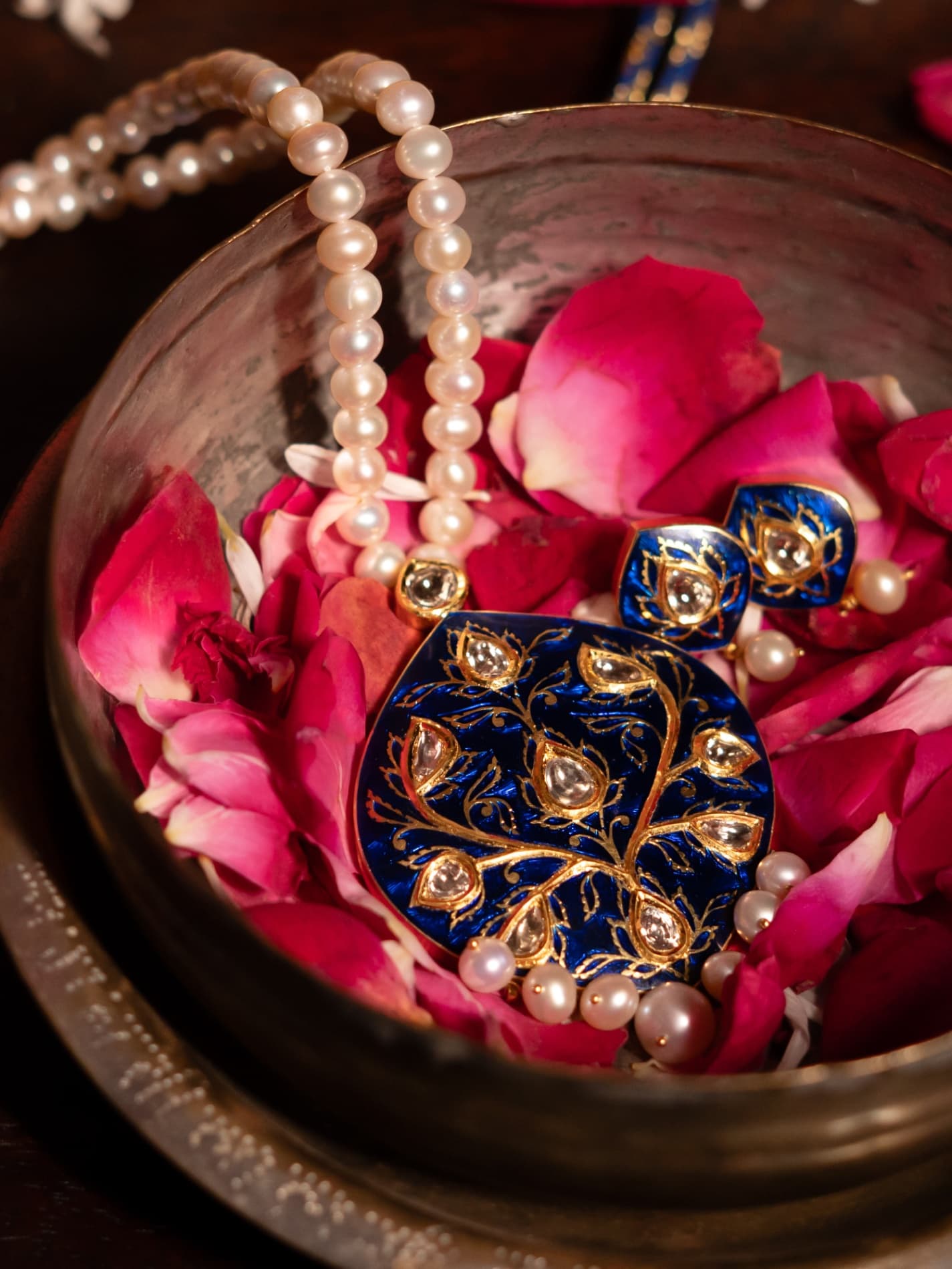 Blue Meenakari Pendant